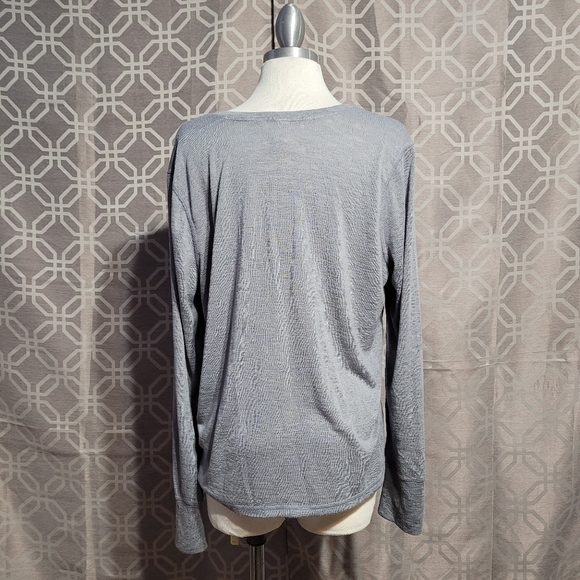 Victoria Secret Long Sleeve Gray Henley - Picture 3 of 6